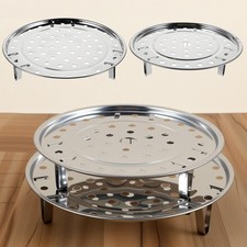 2PCS Round Stainless Steel Steamer Rack, Steaming Rack Stand, 2 Sizes, Silver