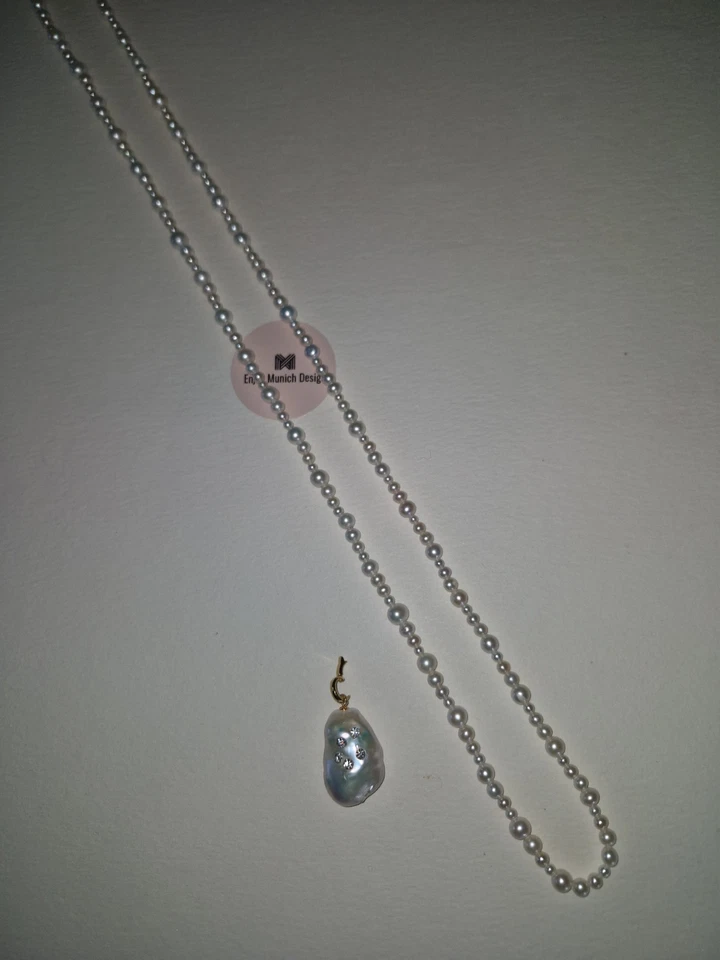 AKOYA Perlen Kette 85 CM MIT Anhänger Flameball-Perle  - Bild 4 von 4