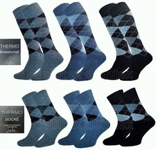 3-6 Paar Thermo Kniestrümpfe Karo Winter Vol...