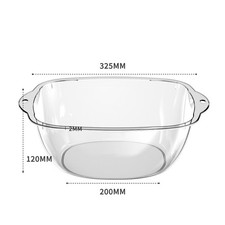 Transparent Wash Basin Thicken PET Large Capacity Washbasin For Home Kitchen