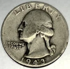 1943 S Washington 90% Silver Quarter Circulated Condition 25c US Coin - 2744