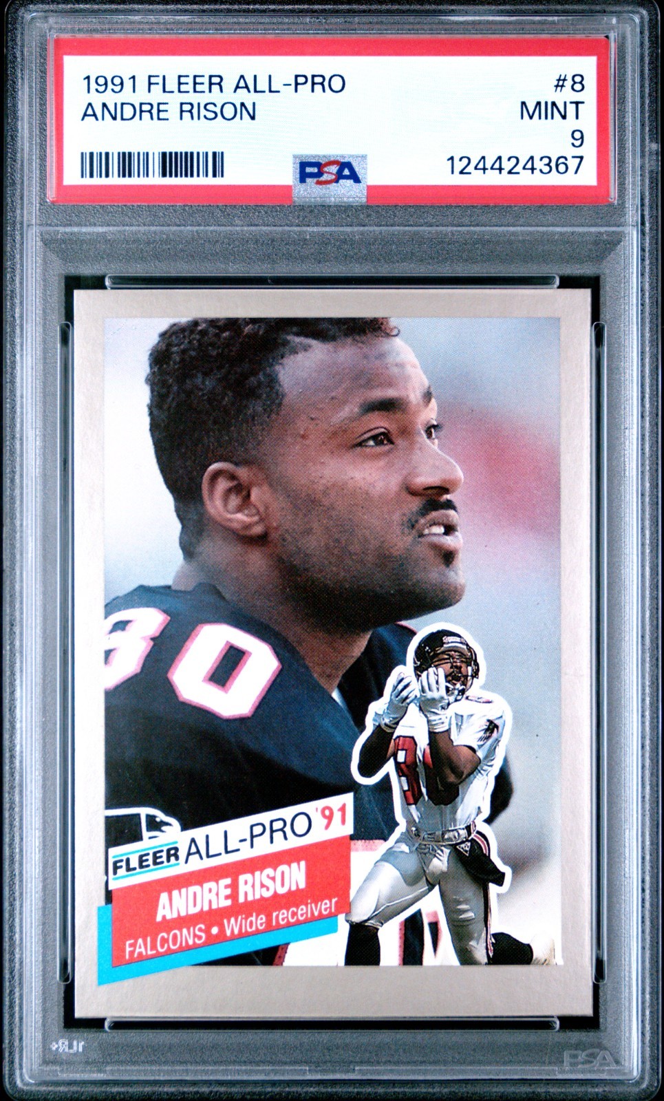 PSA 9 MINT 1991 FLEER ALL-PRO ANDRE RISON #8 FALCONS 24367 B292