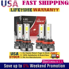 4x 9005+H11 LED Headlight Bulbs Combo 6000K White High Low Beam Kit Super KY