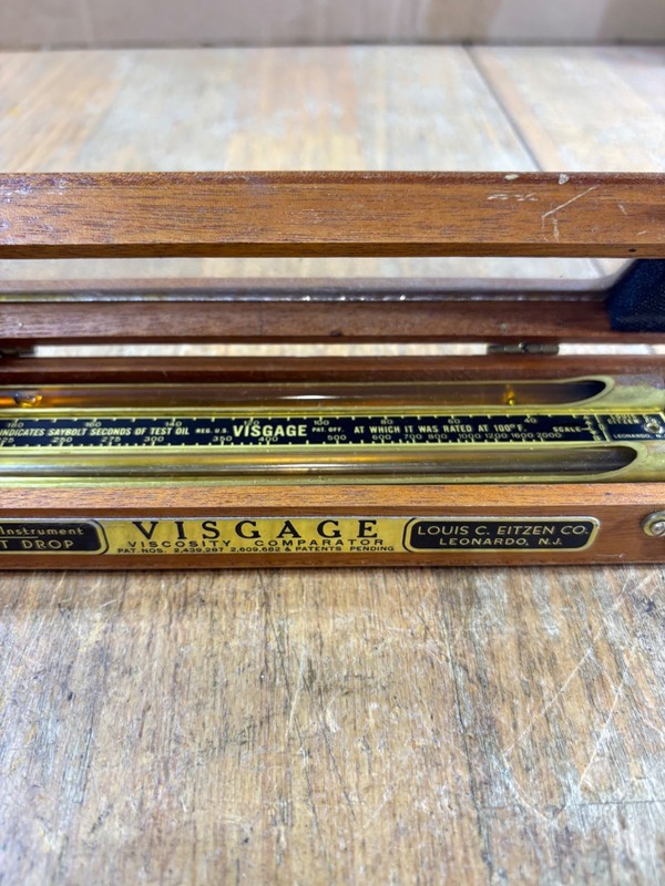 Antique Saybolt Seconds Visgage Oil Viscosity Comparator Instrument With Case