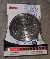 Delta 8-Spray 1.75 GPM 6 in. Wall Mount Fixed Shower Head in Brushed Nickel