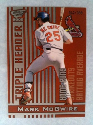 2000 Pacific Revolution - Mark McGwire #16 Triple Header Silver /399