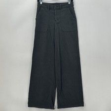 American Eagle Super High Rise Baggy Wide Leg Black Denim Jeans Womens Size 2