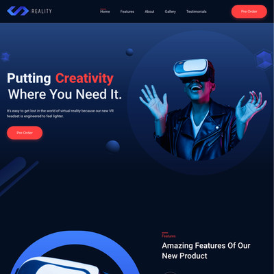 Gadget Landing Website Design mit kostenlosem VPS Webhosting und Installation