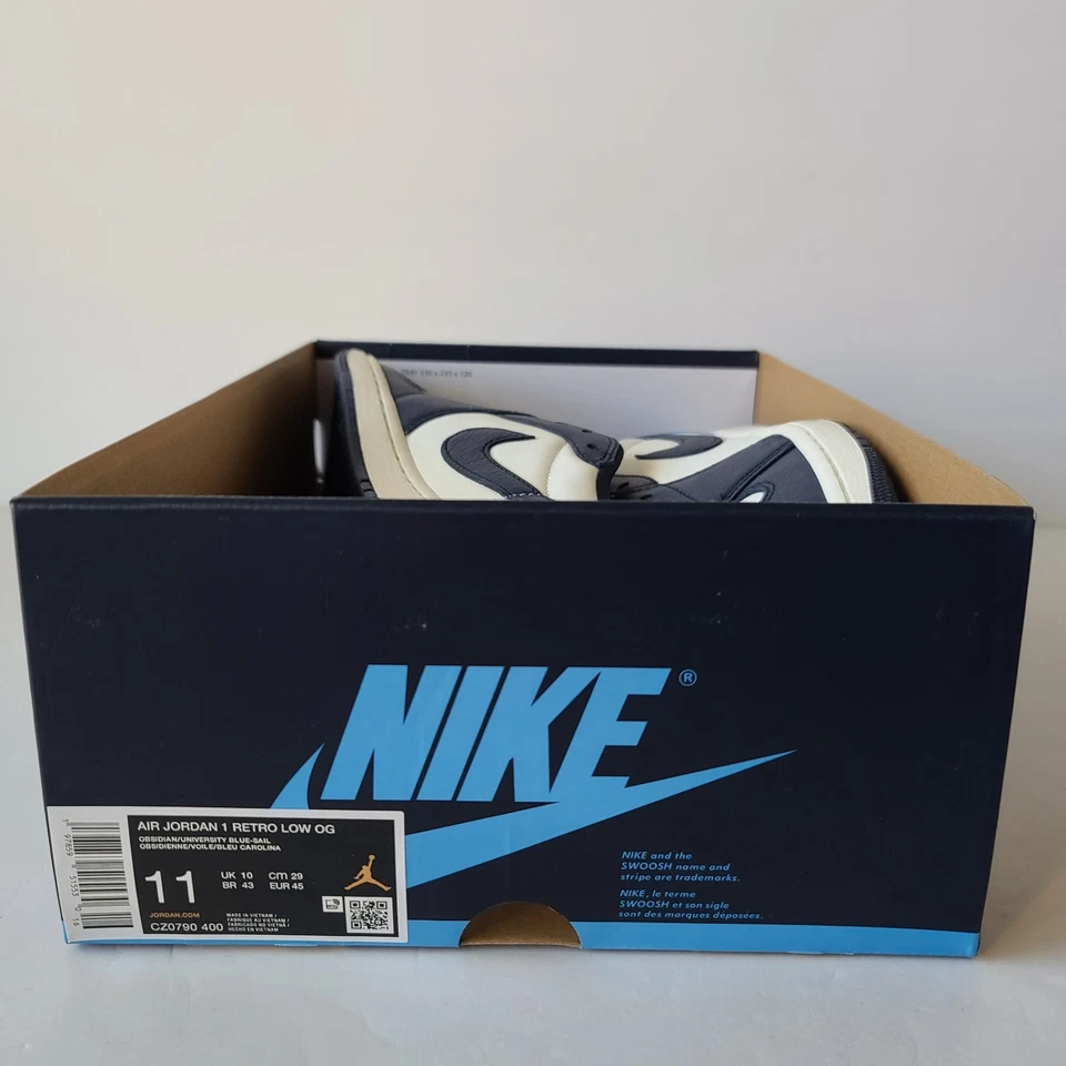 Nike Air Jordan 1 Retro Bajo OG Obsidian UNC CZ0790-400 Para hombres Talla 11 Foto 2 de 4