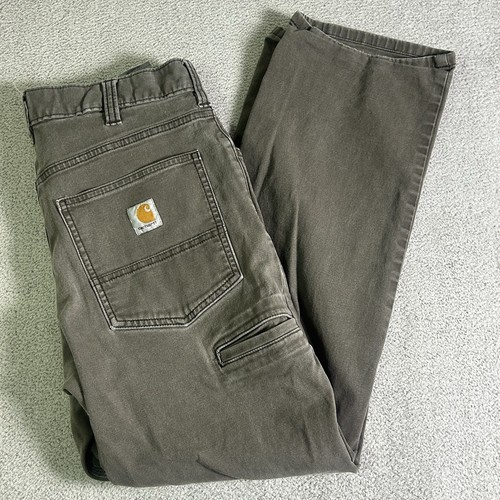 Carhartt Relaxed Straight Rigby Canvas Arbeitshose Herren 30x27 Relaxed Fit grau