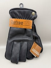 GATES Size M Black Natural Deer Skin Suede Gloves - Brand New