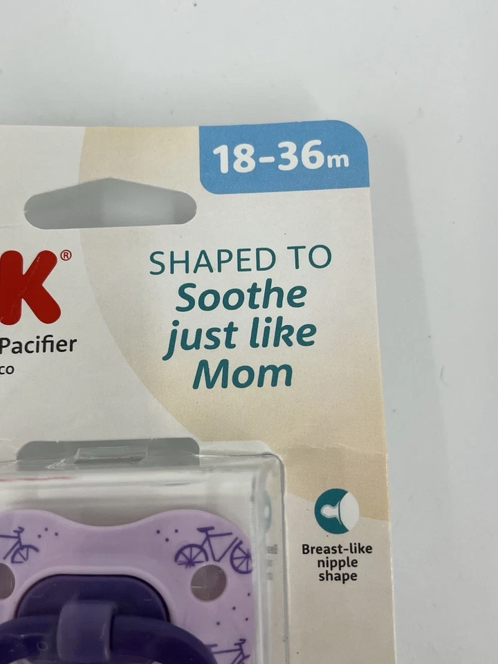 Chupetes de ortodoncia NUK 18-36M paquete de 2 silicona sin BPA calmante púrpura Foto 3 de 4