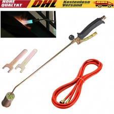 Abflammgerät Gasbrenner 1850°C Unkrautvernichter Dachdeckerbrenner Schlauch 4.9m