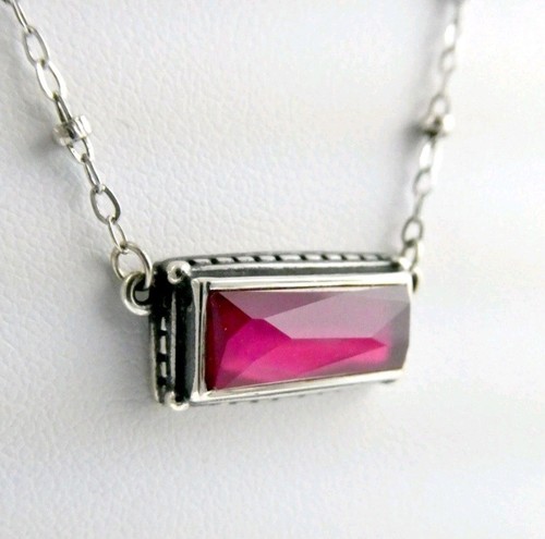 Retired James Avery Ruby Triplet Gemstone Palais Necklace 18"