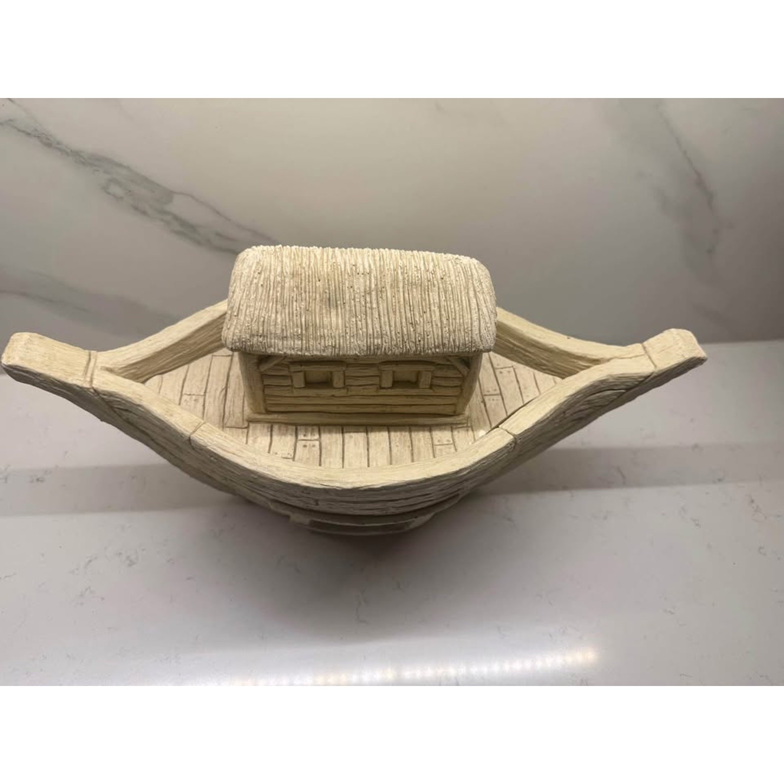 Noah’s Ark 17” Handcrafted Ceramic Plaster Clay Home Decor