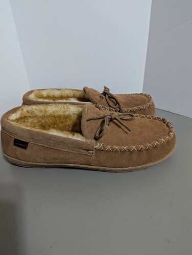 Zapatillas mocasines de gamuza forradas de lana Red Wing para hombre castaño