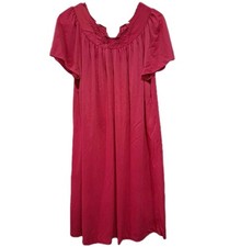Shadowline Flutter Sleeve Short Nightgown Med Deep Pink Cottage Chic Classic