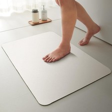 TYUU White Bath Mat, Bathroom Rugs Non Slip 2' X 3' Rectangular ,