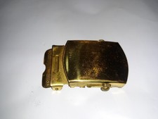 Belt Buckle Vintage Heavy Solid Brass Belt Buckle Gold Color 1980s As Shown