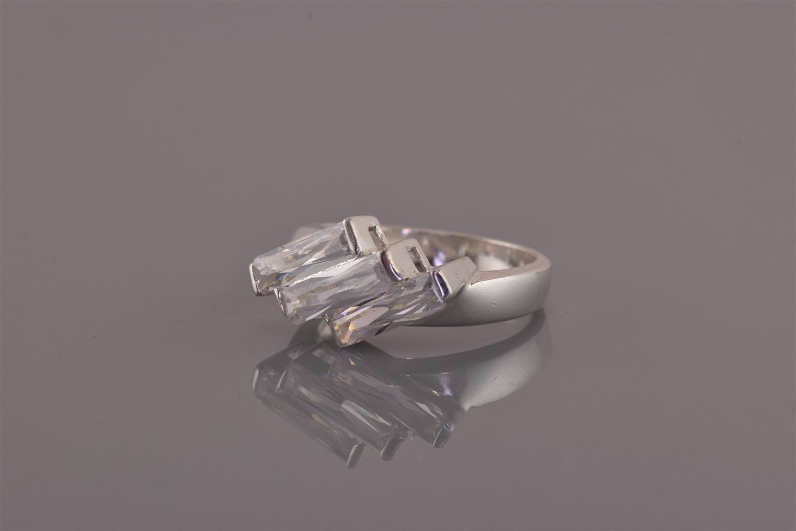 Sterling Silver Slanted Stacked Rectangular Cubic… - image 6