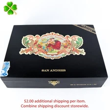 Flor de las Antillas San Andres Toro Empty Wood Cigar Box 9.5" x 7" x 2"