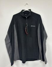 Herren Berghaus Hartsop Pullover Eco Micro Fleece Polartec schwarz grau Gr. UK XL