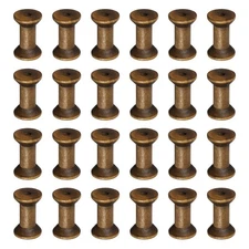Wooden Empty Spools, Empty Sewing Bobbins, 2 In & 24 Pcs & Brown