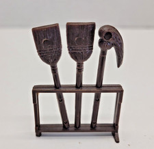 Vintage 1950s Marx Western Town Roy Rogers Dollhouse Furniture Broom Mop Rack