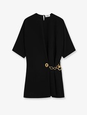 CELINE 3200 Black Cady Wrap Dress New  Authentic