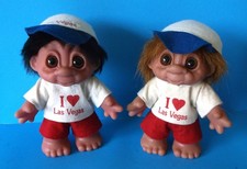 2 DAM / NORFIN TROLLS 7" I LOVE LAS VEGAS 1980 1988 ON FEET, ORIGINAL OUTFITS