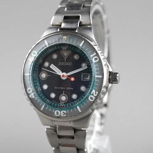 SEIKO 2000 Diver SCUBA 200m V145-0H40 Men's 40mm Watch Vintage New Battery