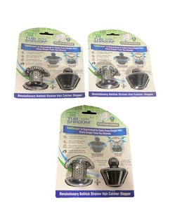 TubShroom Ultra Tub Drain Hair Catcher Protector Stainless 3 Pack
