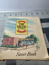 Authentic Top Value Green Stamps Saver booklet with pasted stamps by Top Saver c