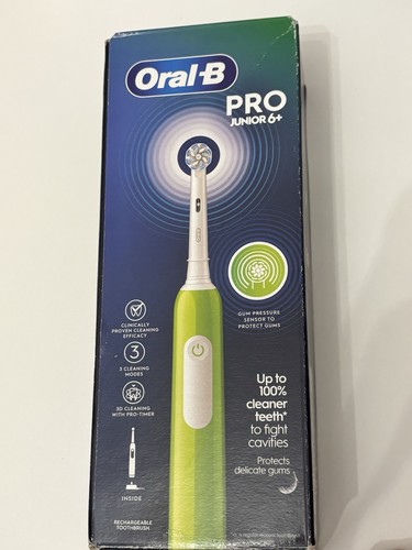 Oral-B PRO Junior 6+ Oscillating Electric Toothbrush 3 Speed Timer Green/White
