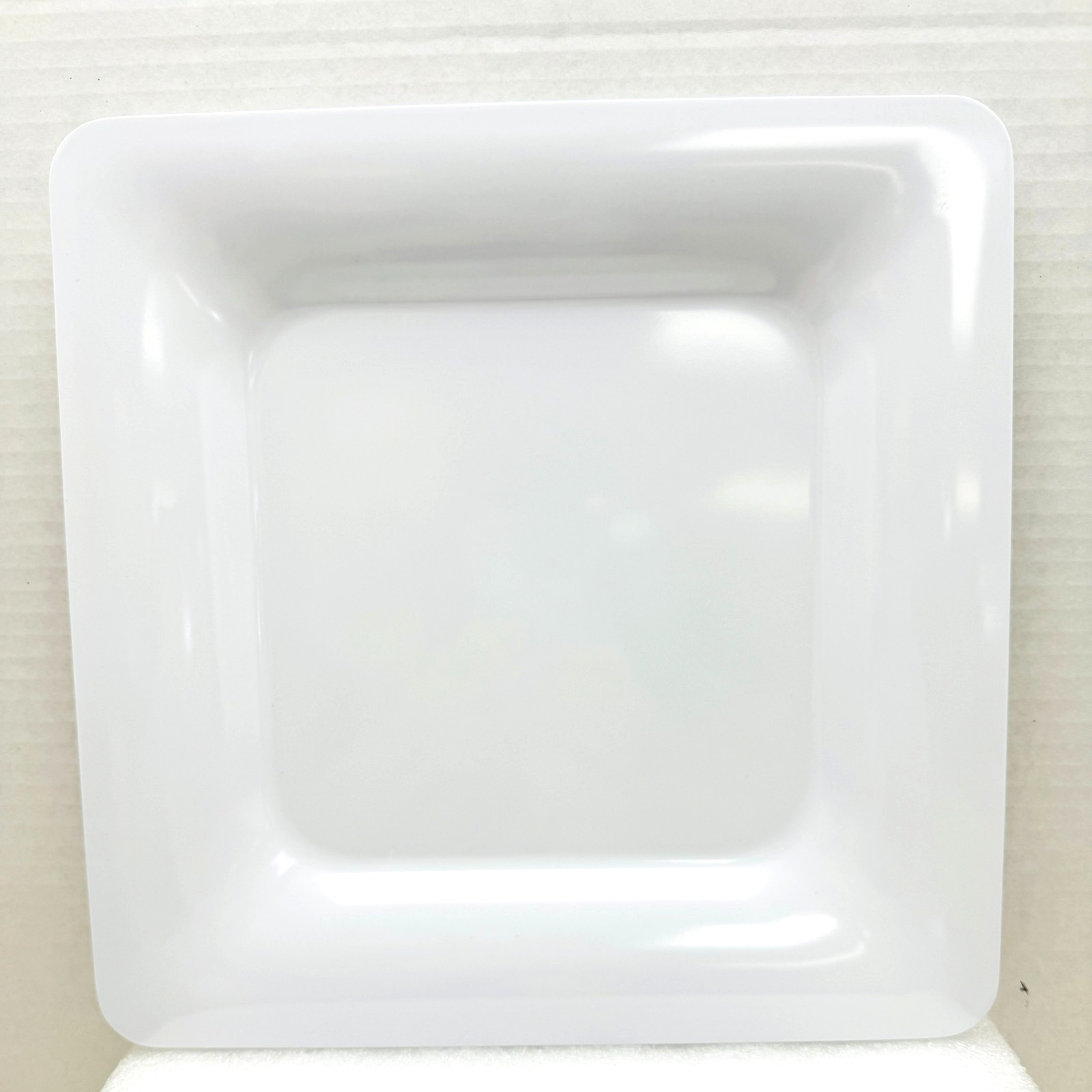 4 Carlisle 4440002 12" Wide Rim Square Designer/Displayware white Melamine Plate