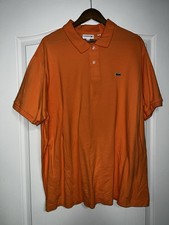 Lacoste Polo Shirt Mens 3XL 3XLB Orange Pique Crocodile Logo Classic