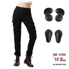 LOMENG Motorcycle Riding Pants Motorcycle Jeans Slim Fit with CE Small Black
