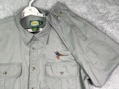 Cabela's Shirt Men LT Large Tall Gray Pheasant Embroidered Hunting LS Button Up