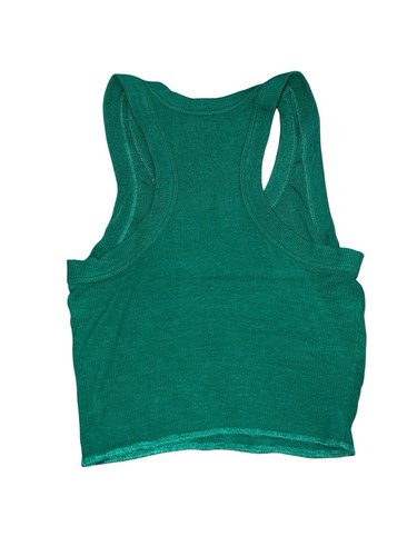 Katie J NYC Tween Girls Green Ribbed Livi Cropped Tank Top Size L(12) - Picture 3 of 3