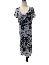 Vtg 90s Y2K Jonathan Martin Floral Midi Dress Sz 10 Bais Grunge Fairy Whimsigoth