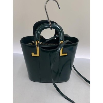 LANVIN PARIS Woman's shoulder bag Ladies authentic green zip