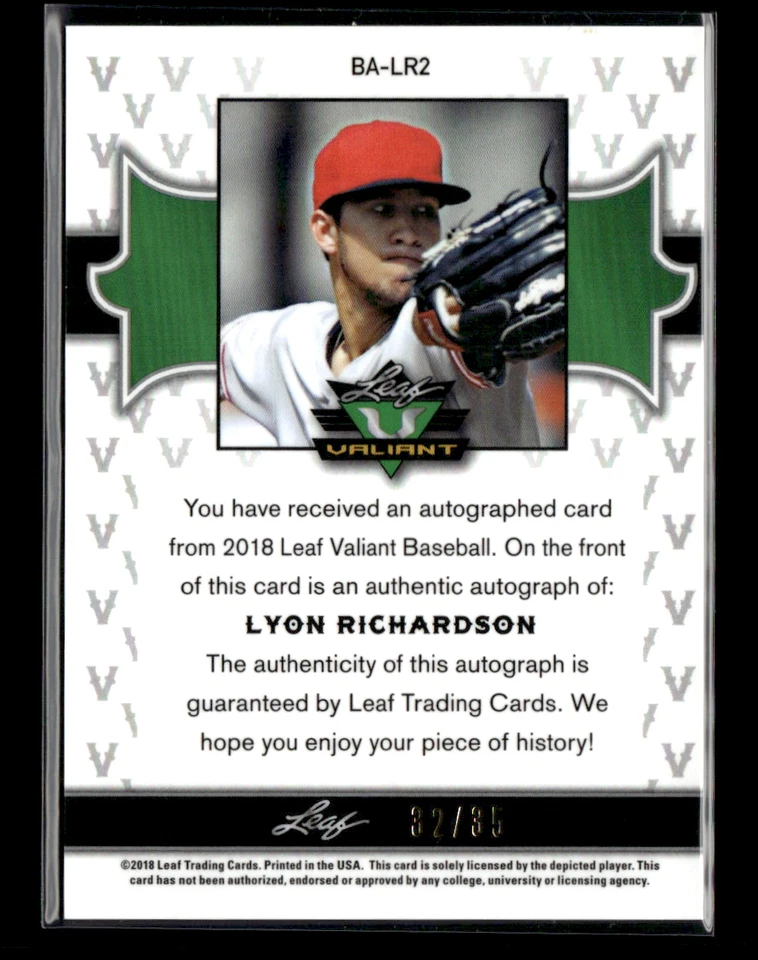 Lyon Richardson 2018 Leaf Valiant Orange Auto 32/35 - Image 2 of 2