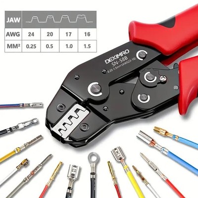PrWire Ferrule Crimper Pliers Ratchet Hand Tool for Electrical Terminal Projects
