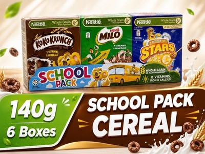 Nestle School Pack Cereal 6 in 1 Koko Krunch Milo Honey Stars Breakfast 140g