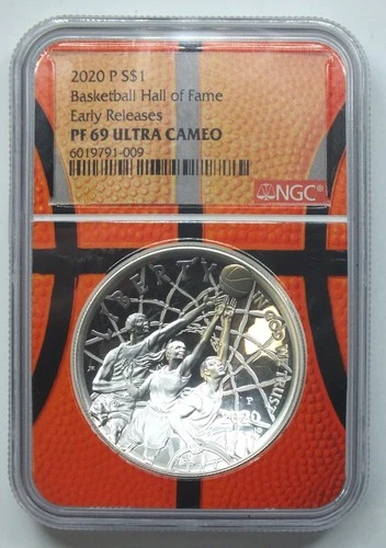 2020-P Basketball Hall of Fame Silver Dollar NGC PF69 UCam Early Releases - P567