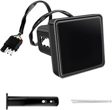 Universal Smoked 15 Led Drl Brake Hitch Cover For 2 Inch Tow Receiver Vehicles