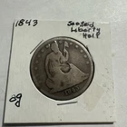 (1) Beautiful Antique 1843-P Seated Liberty Half Dollar CHOICE G-GOOD NICE FILL