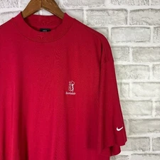 Nike x TPC Scottsdale Classic Red Collarless Golf Shirt Mens LARGE Dri-Fit