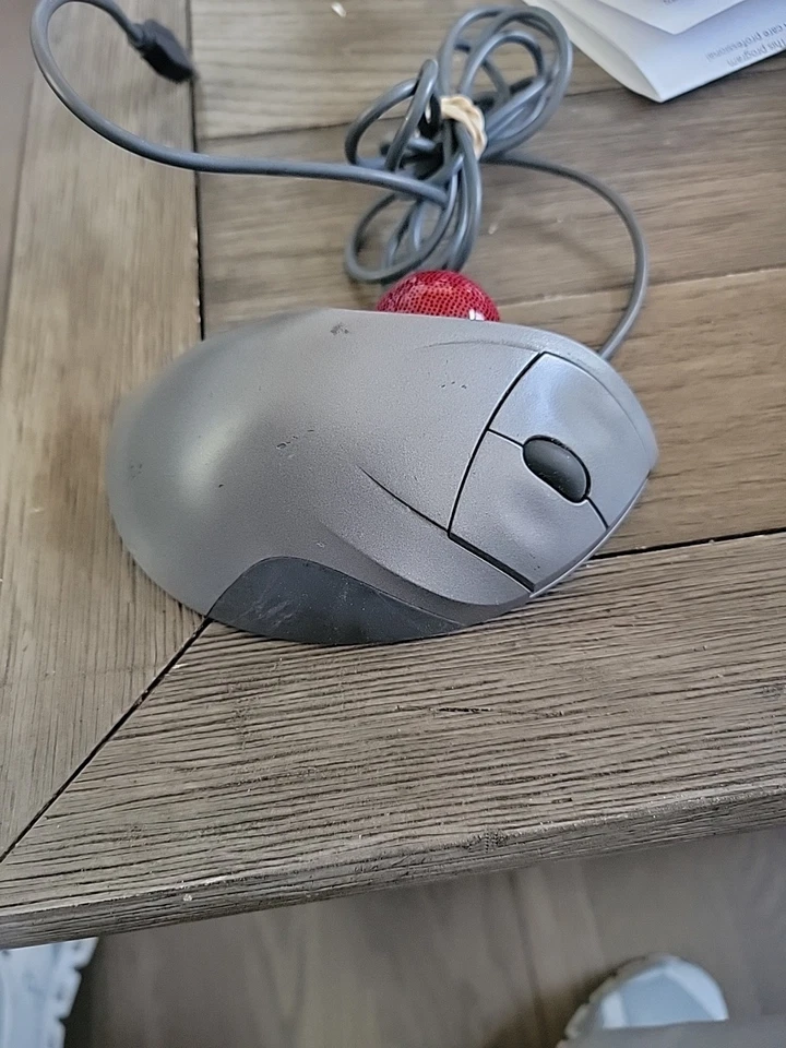 Logitech TrackMan Wheel Mouse USB Optical Trackball Mouse Silver T-BB18 Tested - Image 3 of 4