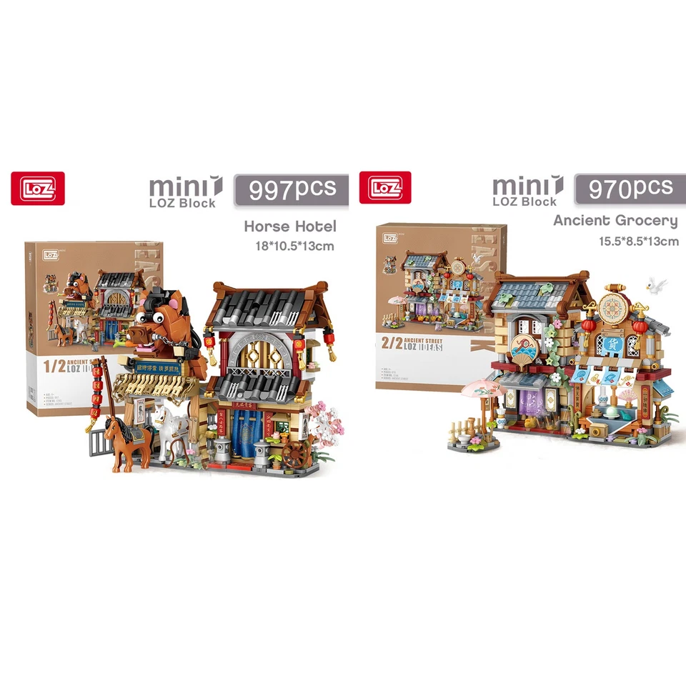 LOZ Juego de bloques de construcción de tiendas de comida japonesa paquete de 2 1500 piezas ladrillos modelo callejero Foto 4 de 4